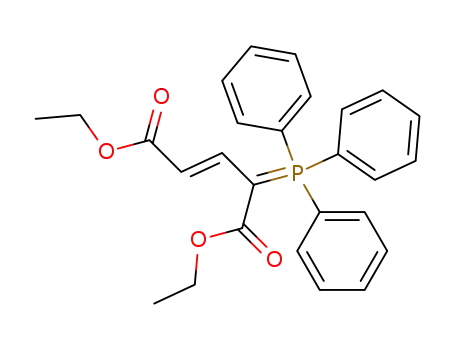 Molecular Structure of 119930-16-4 ((E)-4-(Triphenyl-λ<sup>5</sup>-phosphanylidene)-pent-2-enedioic acid diethyl ester)