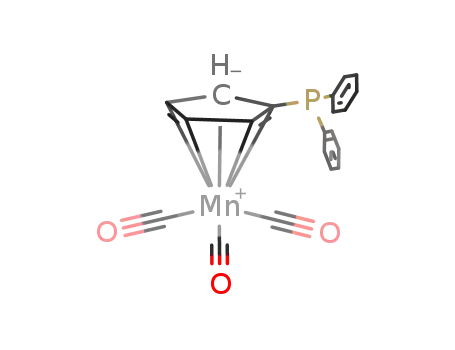 Molecular Structure of 62980-80-7 (tricarbonyl(η5-diphenylphosphinocyclopentadienyl)manganese)