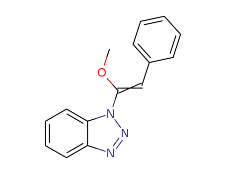 Molecular Structure of 300680-47-1 (1-[1-methoxy-2-phenylethenyl]-1H-1,2,3-benzotriazole)