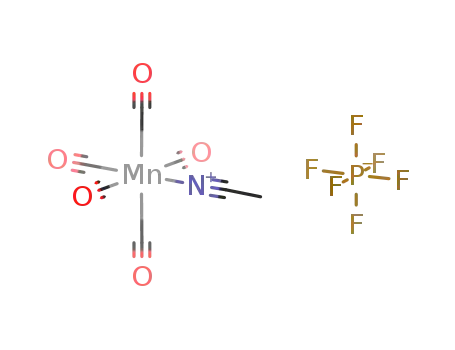 Molecular Structure of 37504-44-2 ((acetonitrile)pentacarbonylmanganese(I) hexafluorophosphate)