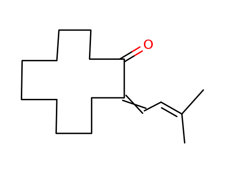 Molecular Structure of 32400-35-4 (2-(3-Methylbut-2-enyliden)-cyclododecanon)