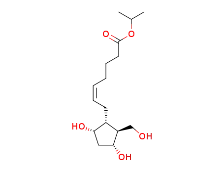 Molecular Structure of 177616-22-7 ((Z)-7-((1R,2S,3R,5S)-3,5-Dihydroxy-2-hydroxymethyl-cyclopentyl)-hept-5-enoic acid isopropyl ester)