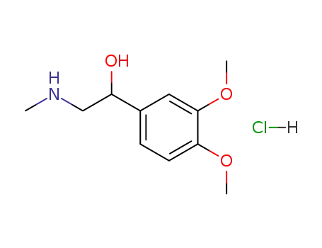 Molecular Structure of 54869-16-8 (Benzenemethanol, 3,4-dimethoxy-a-[(methylamino)methyl]-,
hydrochloride)