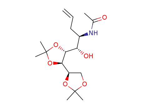 Molecular Structure of 639476-14-5 (N-{(R)-1-[(S)-Hydroxy-((4R,5R,4'R)-2,2,2',2'-tetramethyl-[4,4']bi[[1,3]dioxolanyl]-5-yl)-methyl]-but-3-enyl}-acetamide)