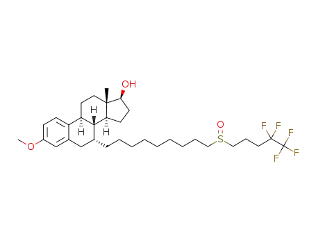 Molecular Structure of 1221256-46-7 ((7R,13S)-3-methoxy-13-methyl-7-(9-(4,4,5,5,5-pentafluoropentylsulfinyl)nonyl)-7,8,9,11,12,13,14,15,16,17-decahydro-6H-cyclopenta[a]phenanthren-17-ol)