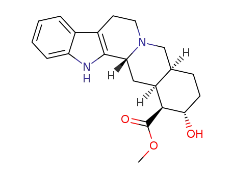Molecular Structure of 483-09-0 ((3β,20α)-17α-Hydroxyyohimban-16β-carboxylic acid methyl ester)