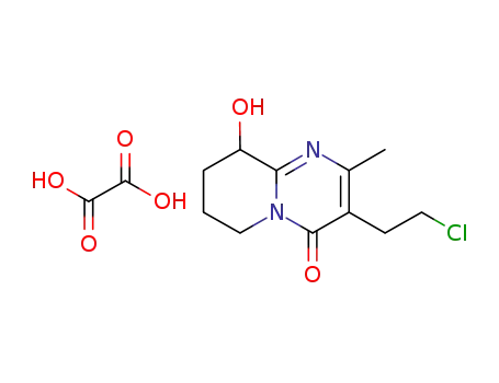 Molecular Structure of 1228559-69-0 (3-(2-chloroethyl)-9-hydroxy-2-methyl-6,7,8,9-tetrahydro-4H-pyrido[1,2-a]pyrimidin-4-one oxalate)