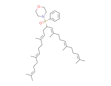 Molecular Structure of 130673-53-9 (4-{Phenyl-[(3E,7E)-4,8,12-trimethyl-1-((1E,5E)-2,6,10-trimethyl-undeca-1,5,9-trienyl)-trideca-3,7,11-trienyl]-phosphinoyl}-morpholine)