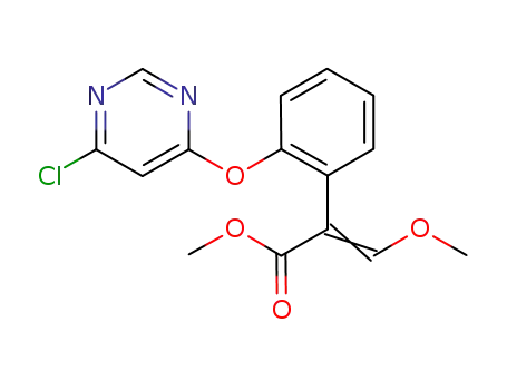Molecular Structure of 383428-73-7 (3-((α)‐2‐(2‐(6‐chloropyrimidin-4‐yl)oxy)phenyl)methyl-3-methoxyacrylate)