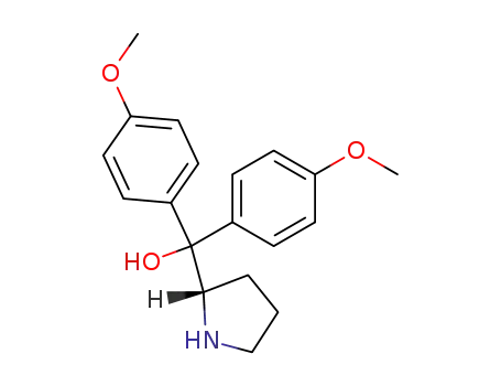 Molecular Structure of 131180-57-9 ((S)-ALPHA,ALPHA-BIS(4-METHOXYPHENYL)-2-PYRROLIDINEMETHANOL)