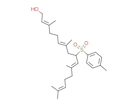 Molecular Structure of 71816-56-3 ((2E,6E,10E)-3,7,11,15-tetramethyl-9-p-tolylsulphonylhexadeca-2,6,10,14-tetraen-1-ol)