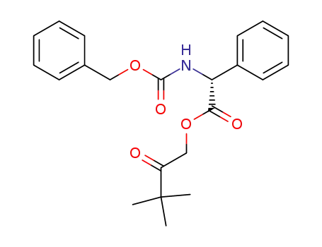Molecular Structure of 261963-27-3 ((-)-(R)-(phenyl)(phenylmethoxycarbonylamino)acetic acid 3,3-dimethyl-2-oxo-butyl ester)