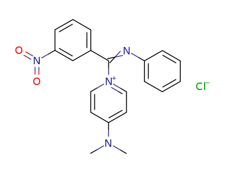 Molecular Structure of 113399-38-5 (Pyridinium, 4-(dimethylamino)-1-[(3-nitrophenyl)(phenylimino)methyl]-,
chloride)
