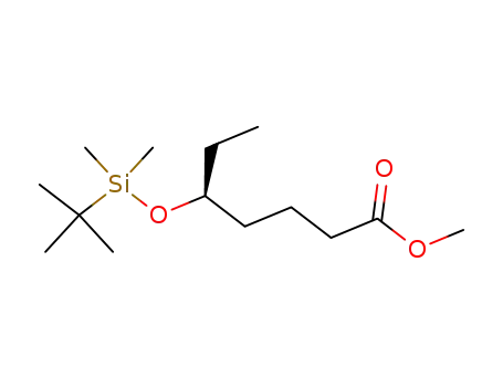 Molecular Structure of 204381-34-0 ((S)-5-(tert-Butyl-dimethyl-silanyloxy)-heptanoic acid methyl ester)