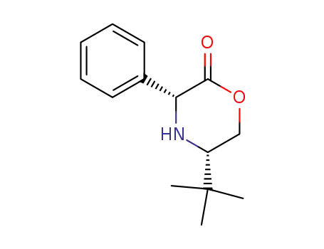 Molecular Structure of 157985-17-6 ((-)-(3R,5S)-5-(1,1-dimethylethyl)-3-phenylmorpholin-2-one)