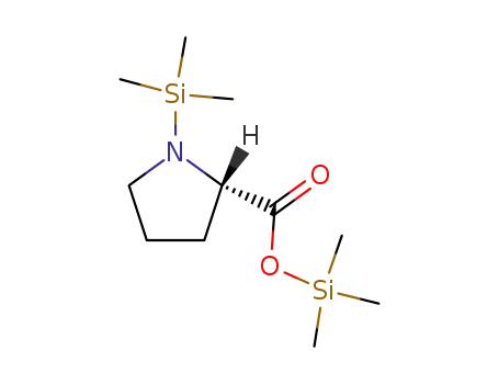 Molecular Structure of 7364-47-8 (1-(Trimethylsilyl)pyrrolidine-2α-carboxylic acid (trimethylsilyl) ester)