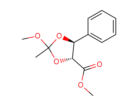 Molecular Structure of 186758-09-8 ((4R,5S)-2-Methoxy-2-methyl-5-phenyl-[1,3]dioxolane-4-carboxylic acid methyl ester)