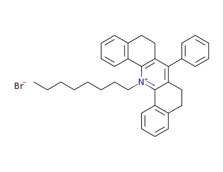 Molecular Structure of 76207-90-4 (5,6,8,9-tetrahydro-14-octyl-7-phenyldibenzo<c,h>acridinium bromide)