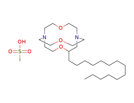Molecular Structure of 80322-81-2 (3-Tetradecyl-4,10,15-trioxa-1,7-diaza-bicyclo[5.5.5]heptadecane; compound with methanesulfonic acid)