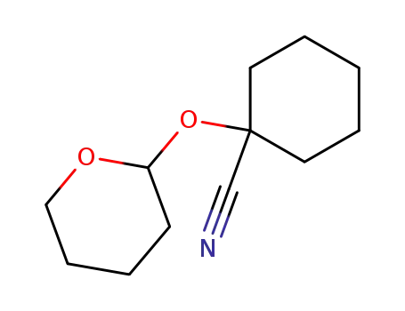 Molecular Structure of 1206-23-1 (1-tetrahydropyran-2-yloxy-cyclohexanecarbonitrile)