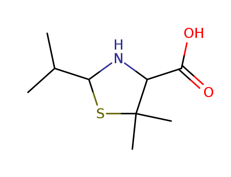 4-Thiazolidinecarboxylicacid, 5,5-dimethyl-2-(1-methylethyl)-