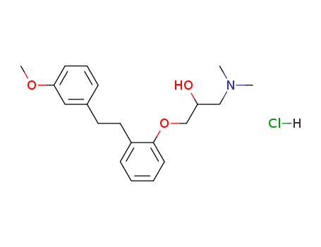 135261-74-4,1-(Dimethylamino)-3-[2-[2-(3-methoxyphenyl)ethyl]phenoxy]-2-propanol hydrochloride,2-Propanol,1-(dimethylamino)-3-[2-[2-(3-methoxyphenyl)ethyl]phenoxy]-, hydrochloride(9CI);2-Propanol, 1-(dimethylamino)-3-[2-[2-(3-methoxyphenyl)ethyl]phenoxy]-,hydrochloride, (?à)-;