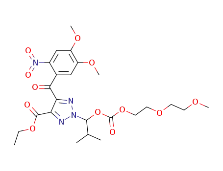 Molecular Structure of 222634-37-9 (ethyl 2-(1-(2-(2-methoxyethoxy) ethoxycarbonyloxy)-2-methylpropyl)-5-(4,5-dimethoxy-2-nitrobenzoyl)-2H-1,2,3-triazole-4-carboxylate)