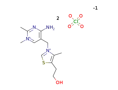Molecular Structure of 73333-47-8 (1'-methylthiaminium diperchlorate)