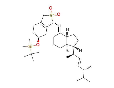 Molecular Structure of 87417-26-3 ((3S,6R)-(tert-butyldimethylsilyloxy)-9,10-seco-ergosta-5,7(E),10<sup>(19)</sup>,22(E)-tetraene SO<sub>2</sub> adduct)