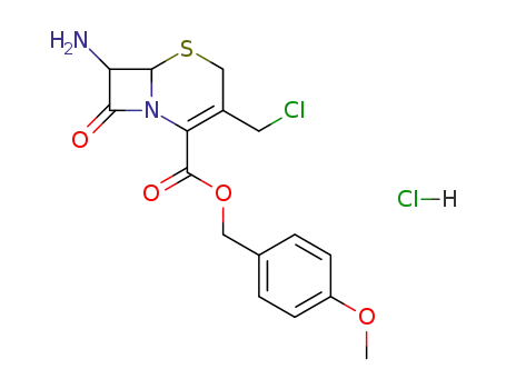 Molecular Structure of 115369-44-3 (7-AMINO-3-CHLOROMETHYL-3-CEPHEM-4-CARBOXYLIC ACID P-METHOXYBENZYL ESTER, HYDROCHLORIDE)