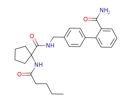 Molecular Structure of 945540-18-1 (4-[(α-N-pentanoylamino)cyclopentamidomethyl]-2'-carboxamidobiphenyl)