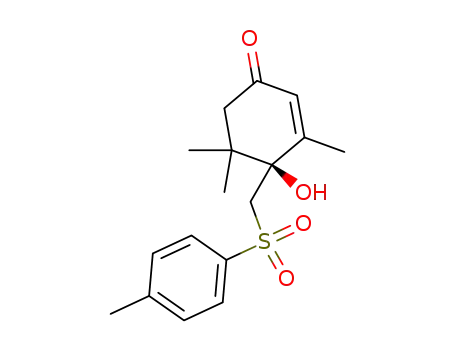 Molecular Structure of 518316-69-3 ((S)-4-Hydroxy-3,5,5-trimethyl-4-(toluene-4-sulfonylmethyl)-cyclohex-2-enone)