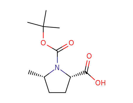 Molecular Structure of 334769-80-1 ((2S,5S)-N-Boc-5-methylpyrrolidine-2-carboxylic acid)