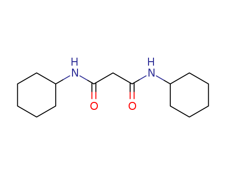 10256-00-5,malonic-n,n’-dicyclohexyldiamide,Malonamide,N,N'-dicyclohexyl- (6CI,7CI,8CI); Propanediamide, N,N'-dicyclohexyl- (9CI);Malonic N,N'-dicyclohexyldiamide; Malonyl N,N'-dicyclohexyldiamide;N,N'-Dicyclohexylmalonamide