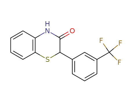 Molecular Structure of 131602-94-3 (2-(3-Trifluoromethyl-phenyl)-4H-benzo[1,4]thiazin-3-one)