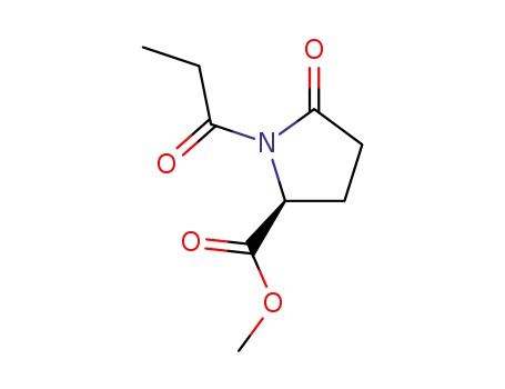 Molecular Structure of 75866-42-1 (methyl L-1-propionyl-5-oxoprolinate)