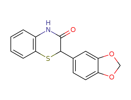 Molecular Structure of 131602-97-6 (2-Benzo[1,3]dioxol-5-yl-4H-benzo[1,4]thiazin-3-one)