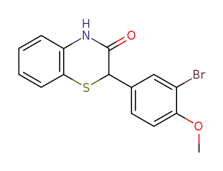 Molecular Structure of 131602-96-5 (2-(3-Bromo-4-methoxy-phenyl)-4H-benzo[1,4]thiazin-3-one)