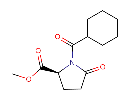 Molecular Structure of 75866-43-2 (methyl L-1-cyclohexanecarbonyl-5-oxo-prolinate)