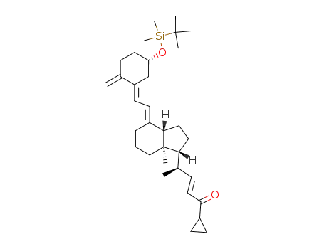 Molecular Structure of 112849-18-0 (20(R),3(R)-(tert-butyldimethylsilyloxy)-20-(3'-cyclopropyl-3'-oxoprop-1'(E)-enyl)-9,10-secopregna-5(Z),7(E),10<sup>(19)</sup>-triene)