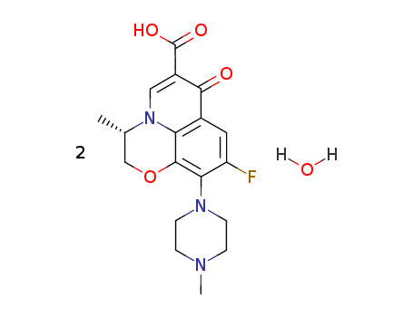138199-71-0,(S)-9-Fluoro-2,3-dihydro-3-methyl-10-(4-methyl-1-piperazinyl)-7-oxo-7H-pyrido(1,2,3-de)-1,4-benzoxazine-6-carboxylic acid hydrate (2:1),Dynaquin;Levofloxacin hemihydrate;7H-Pyrido[1,2,3-de]-1,4-benzoxazine-6-carboxylicacid, 9-fluoro-2,3-dihydro-3-methyl-10-(4-methyl-1-piperazinyl)-7-oxo-, hydrate(2:1), (S)-;
