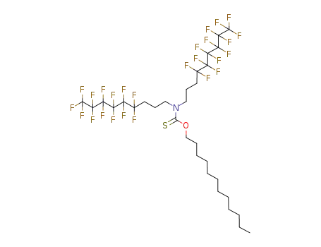 Molecular Structure of 910660-86-5 (bis-(4,4,5,5,6,6,7,7,8,8,9,9,9-tridecafluoro-nonyl)-thiocarbamic acid <i>O</i>-dodecyl ester)