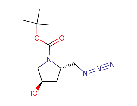 Molecular Structure of 114676-96-9 ((2S,4R)-tert-butyl 2-(azidomethyl)-4-hydroxypyrrolidine-1-carboxylate)