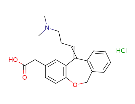 Molecular Structure of 203188-29-8 (11-[3-(dimethylamino)propylidene]-6,11-dihydrodibenz[b,e]oxepin-2-acetic acid hydrochloride)