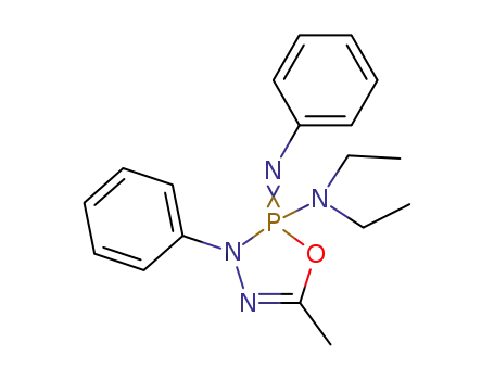 Molecular Structure of 99049-24-8 (2-(diethylamino)-5-methyl-3-phenyl-2-(phenylimino)-Δ<sup>4</sup>-1,3,4,2λ<sup>5</sup>-oxadiazaphospholine)