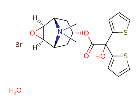 (1R,5S)-7-{[hydroxy(dithiophen-2-yl)acetyl]oxy}-9,9-dimethyl-3-oxa-9-azoniatricyclo[3.3.1.0~2,4~]nonane bromide hydrate (1:1:1)
