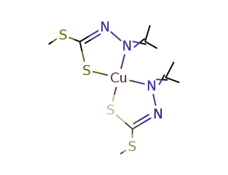 Molecular Structure of 34156-34-8 (copper(II) S-methyl isopropylidenehydrazinecarbodithioate)