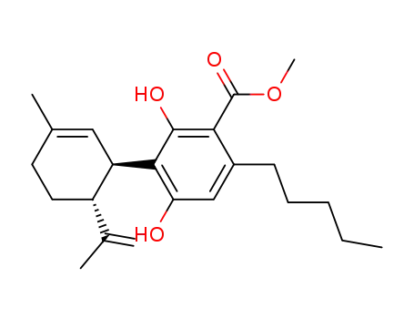 Molecular Structure of 55658-71-4 (methyl (1'R,2'R)-2,6-dihydroxy-5'-methyl-4-pentyl-2'-(prop-1 -en-2- yl)-1',2',3',4'-tetrahydro-[1,1'-biphenyl]-3-carboxylate)