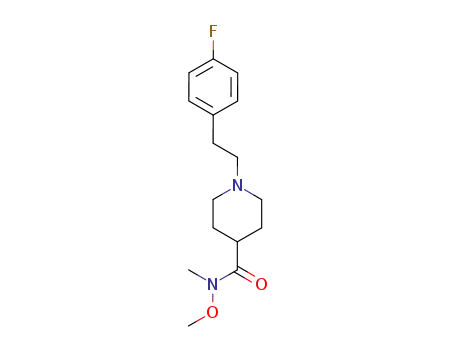 Molecular Structure of 175553-32-9 (4-Piperidinecarboxamide,
1-[2-(4-fluorophenyl)ethyl]-N-methoxy-N-methyl-)