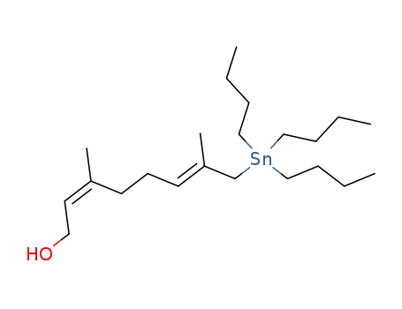 Molecular Structure of 79433-10-6 ((2Z,6E)-3,7-dimethyl-8-tributylstannyl-2,6-octadien-1-ol)